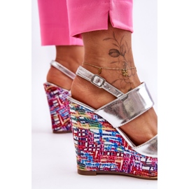 Calderia Women's Wedge Sandals Silver 2 Calderia Women's Wedge Sandals Silver 2