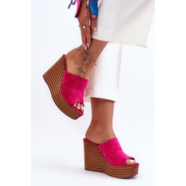 Light Flip Flops On Chunky Platform Fuchsia Good Vibe pink 1