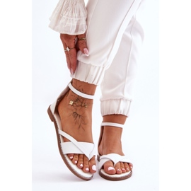 Women's Zipper Flip Flops Flat Sandals White Rise Up! 1