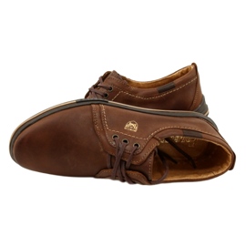 Polbut Men's leather shoes 343 DK.Camel brown 4