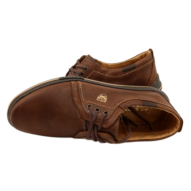 Polbut Men's leather shoes 343 DK.Camel brown 4