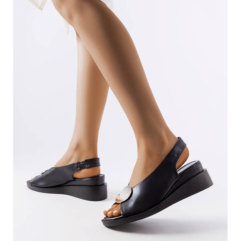 Black wedge sandals from Vincez 1
