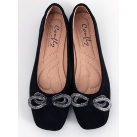 Serna Nero bow suede ballet flats black 1