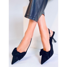 Shirley Black Open Heel Pumps 1