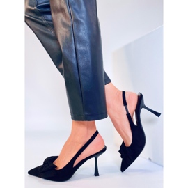 Shirley Black Open Heel Pumps 2