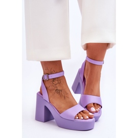 Fashionable Purple Karmine Massive High Heel Sandals 1