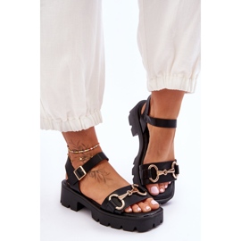 Emori Women's Emori Leather Embellished Leather Sandals black 2