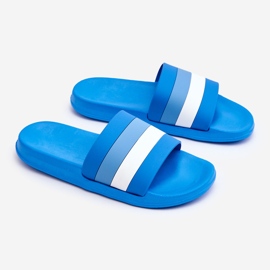 Women's Blue Vision Striped Slippers 2