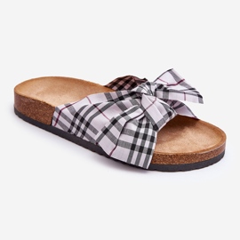 Women's Slides With Bow On The Platform Gray Vero grey 1