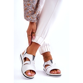 Evento Leather Slip-on Sandals White Regio 2