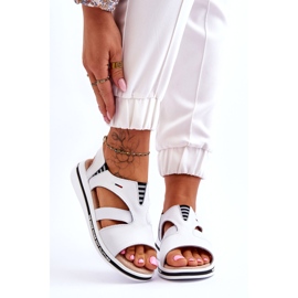 Evento Leather Slip-on Sandals White Regio 1