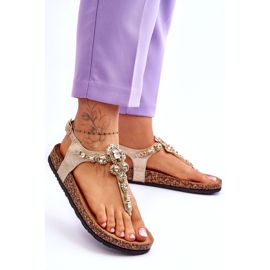 Flip Flops Sandals On Cork Platform Golden Naomi 2
