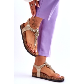 Flip Flops Sandals On Cork Platform Golden Naomi 4