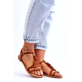 Women's Sandals Flat Suede Boho Brown Lucami 6