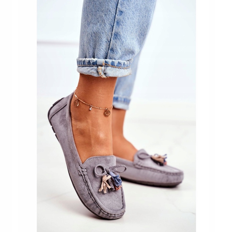 Evento Women's Suede Moccasins with Decoration 20PB35-2003 Gray grey 1 Evento Women's Suede Moccasins with Decoration 20PB35-2003 Gray grey 1