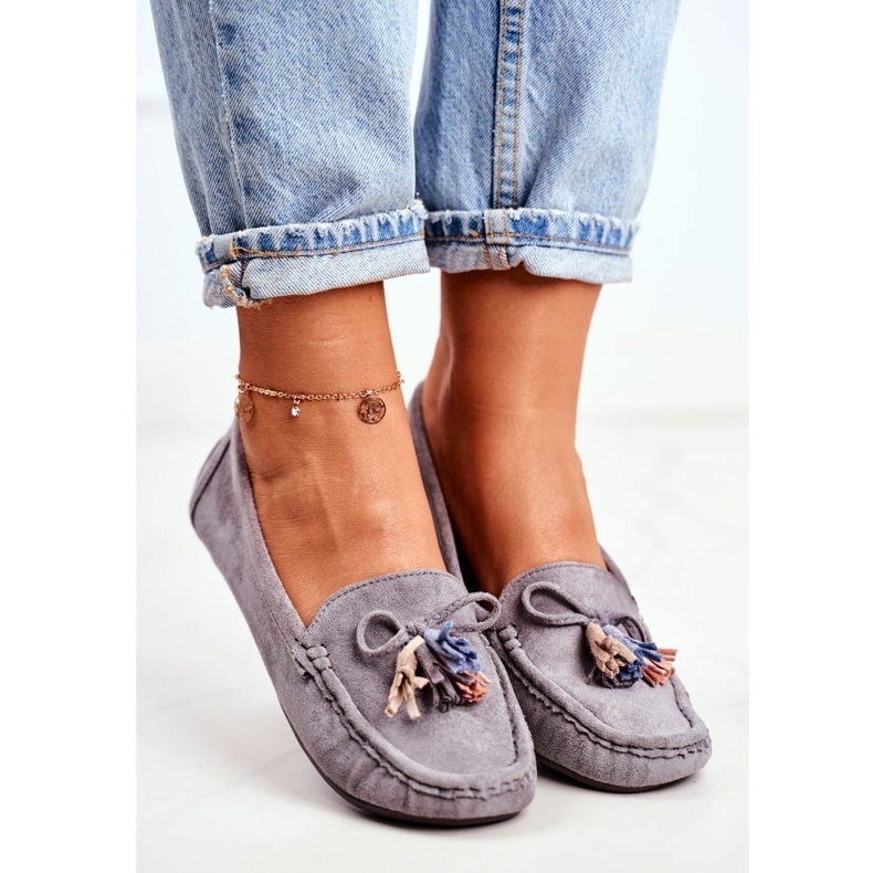 Evento Women's Suede Moccasins with Decoration 20PB35-2003 Gray grey 3 Evento Women's Suede Moccasins with Decoration 20PB35-2003 Gray grey 3
