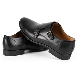 Kampol Men's formal monk shoes 341/15 black 4