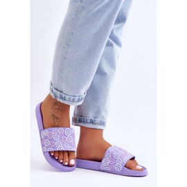 Women's Slippers With Emoticons Purple Cosette 1