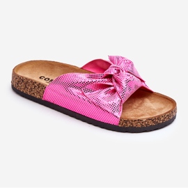 Women's Slippers With Shiny Bow Pink Jodie 1