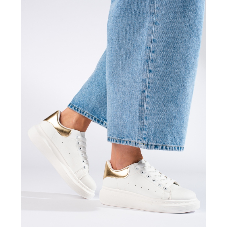 Shelovet women's white sports shoes 1