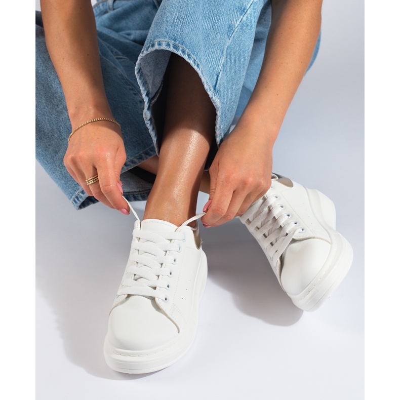 Shelovet women's white sports shoes 2