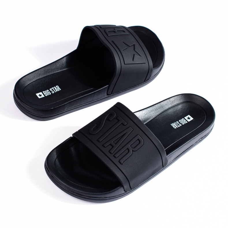 Big Star DD174690 men's black slippers 1