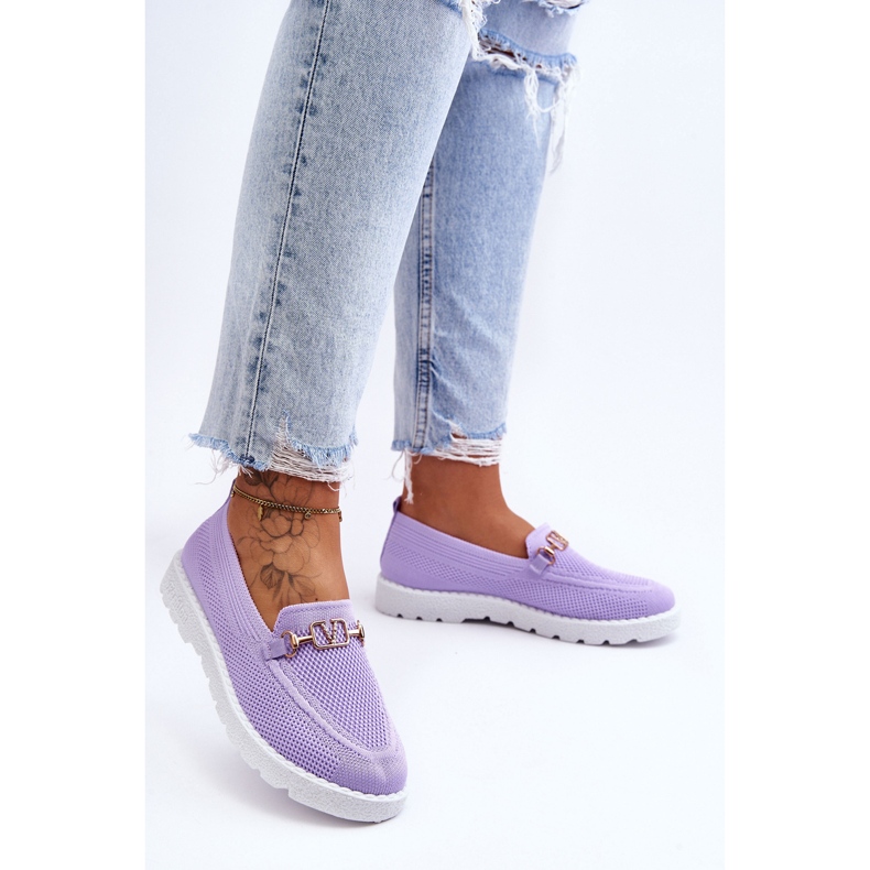 PM1 Alena Women's Slip-On Sneakers With Embellishments Purple 1