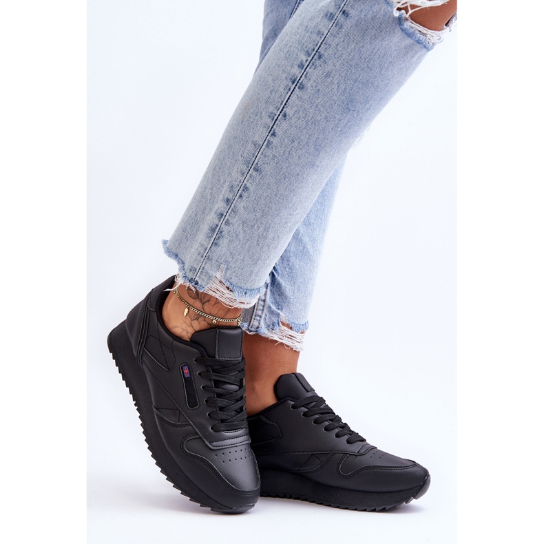 PM1 Merida Black Lace-up Platform Leather Sports Shoes 1 PM1 Merida Black Lace-up Platform Leather Sports Shoes 1