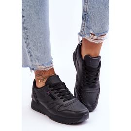 PM1 Merida Black Lace-up Platform Leather Sports Shoes 2