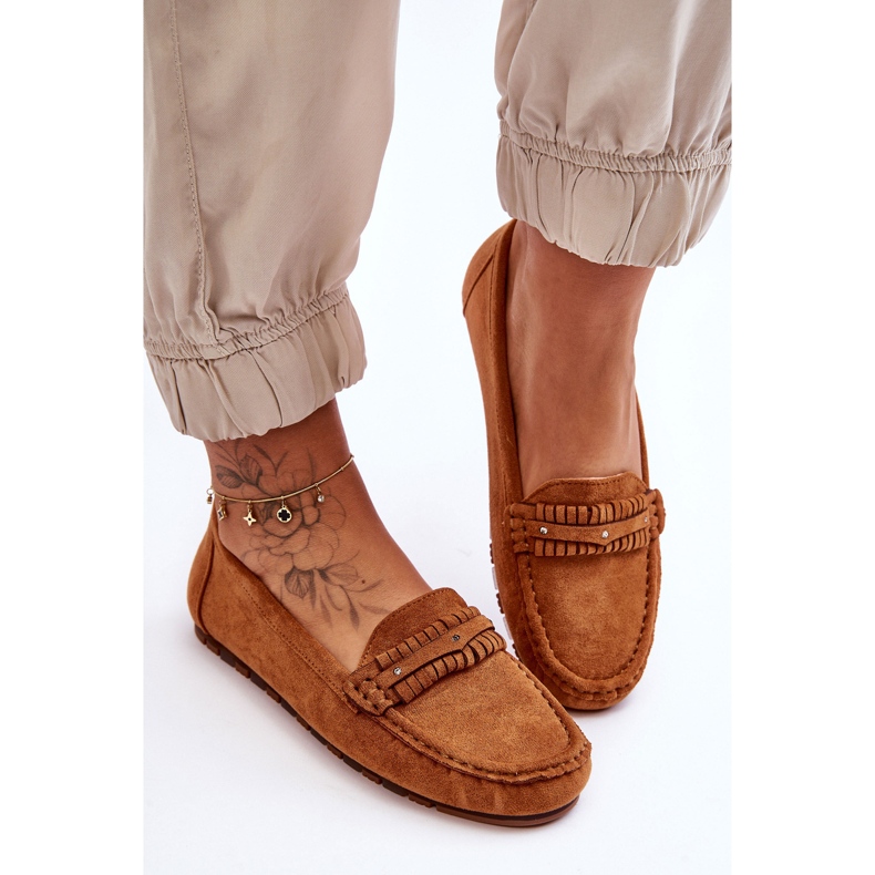 PG1 Camel Clorie Women's Suede Loafers brown 1