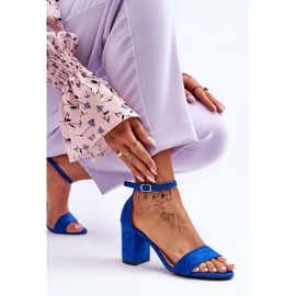 Blue Madame Suede High Heel Sandals 1