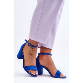 Blue Madame Suede High Heel Sandals 2
