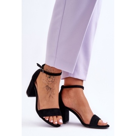 Black Madame Suede High Heel Sandals 1