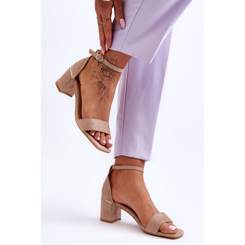 Sandals On A Stable Heel Beige Palermo 1
