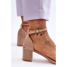 Sandals On A Stable Heel Beige Palermo 2