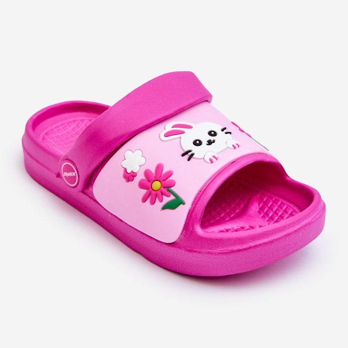 WJ1 Light Children's Flip Flops Sandals With Animal Theme Fuchsia Rico pink 1