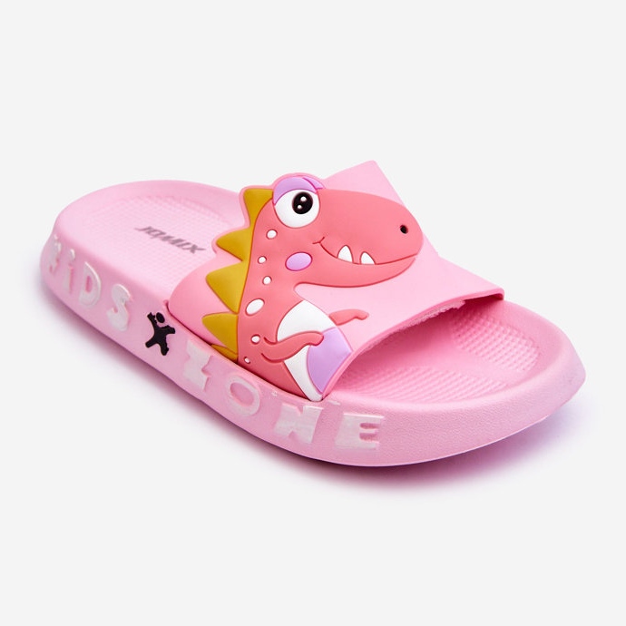 Children's Foam Slides Dinosaur Pink Dario 1