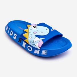 WJ1 Children's Foam Slippers Dinosaur Blue Dario 1