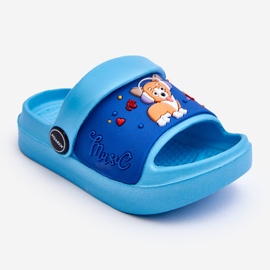 WJ1 Light Children's Sandals With A Dog Motif Blue Rico 1