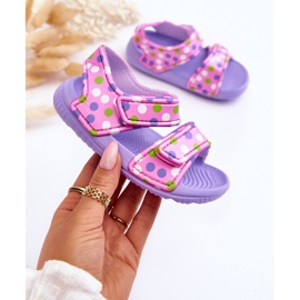 Children's Foam Light Sandals Patterned Purple And Pink Malaga 1