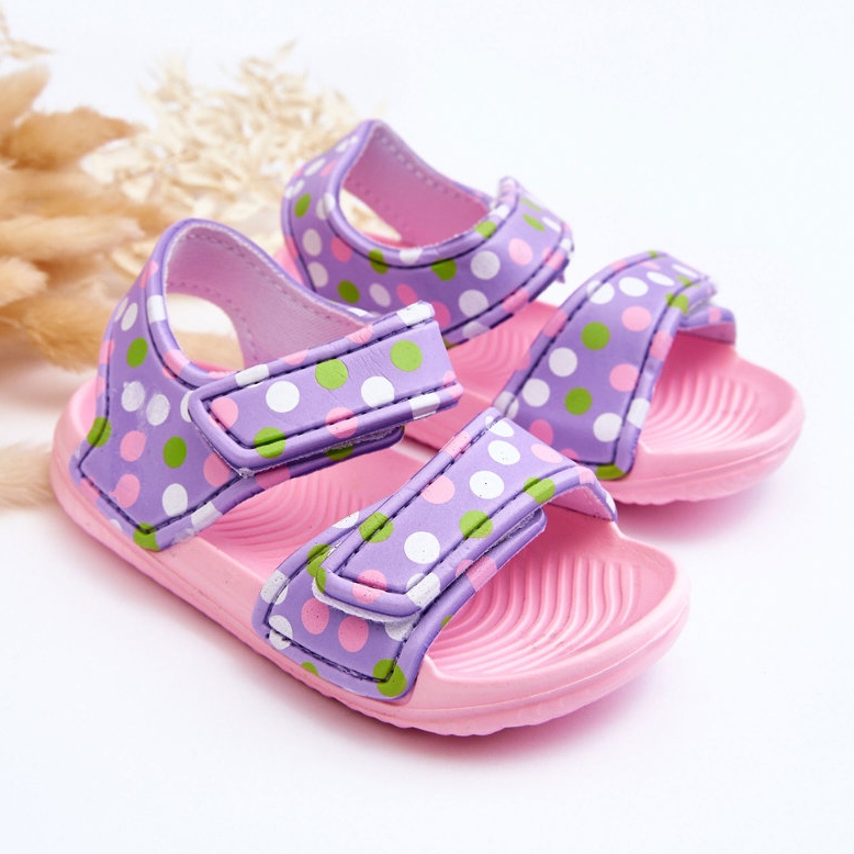 Children's Foam Light Sandals Patterned Pink-Purple Malaga 2