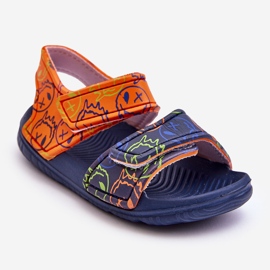 Children's Foam Light Sandals With Patterns Navy And Orange Malaga blue 1