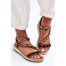 Comfortable Women's Wedge Sandals Black Jodie 1