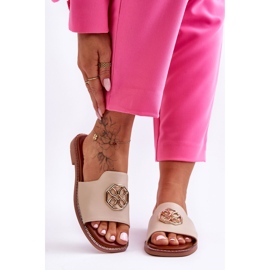 Women's Classic Flat Heel Sandals Beige Larotte 1