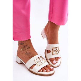 Women's Elegant Slippers With White Atlantis Decoration 2