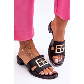 PG1 Women's Elegant Slippers With Decoration Black Atlantis 1 PG1 Women's Elegant Slippers With Decoration Black Atlantis 1