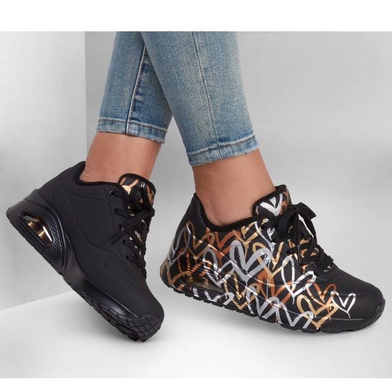 Shoes Skechers Uno Metallic Love W 155523/BKGD black 1 Shoes Skechers Uno Metallic Love W 155523/BKGD black 1