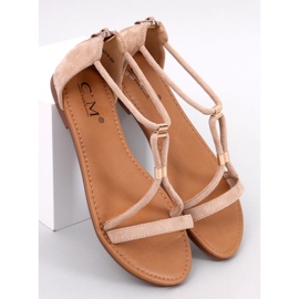 Leehom Nude women's suede sandals beige 1