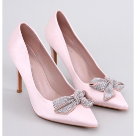 Trini Pink satin bow heels 1 Trini Pink satin bow heels 1