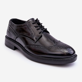 WD1 Men's Elegant Lacquered Shoes Black Gustavo 1